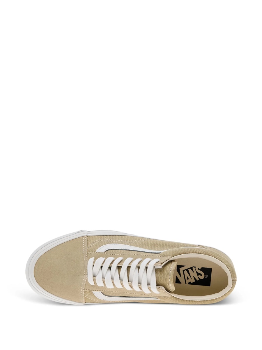 Sneakers Vans Old Skool neutri din piele si material textil - Img 5