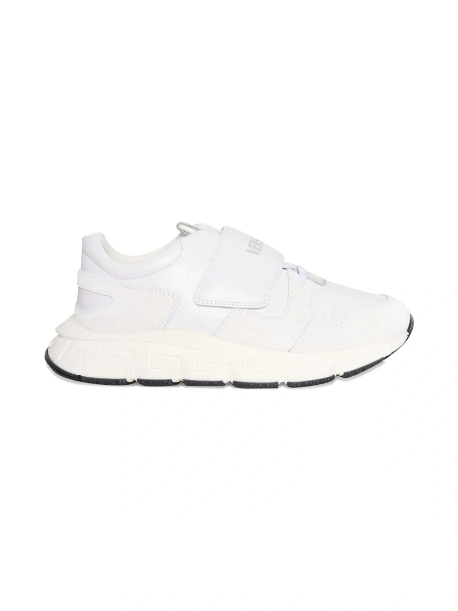 Sneakers Versace albi din piele si polyester - Img 2