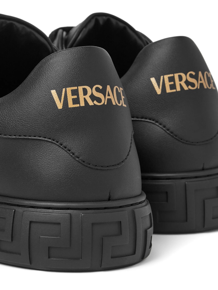 Sneakers Versace Greca negri din piele - Img 5