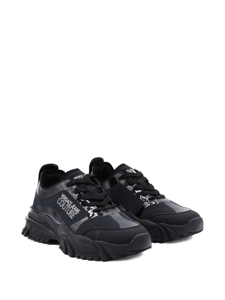 Sneakers Versace Jeans Couture negri din material textil si poliuretan - Img 2