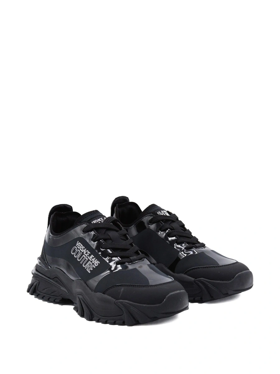 Sneakers Versace Jeans Couture negri din material textil si poliuretan - Img 2