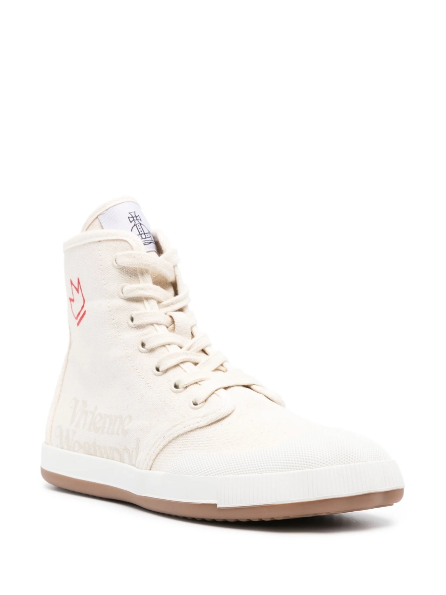 Sneakers Vivienne Westwood neutri din material textil - Img 2