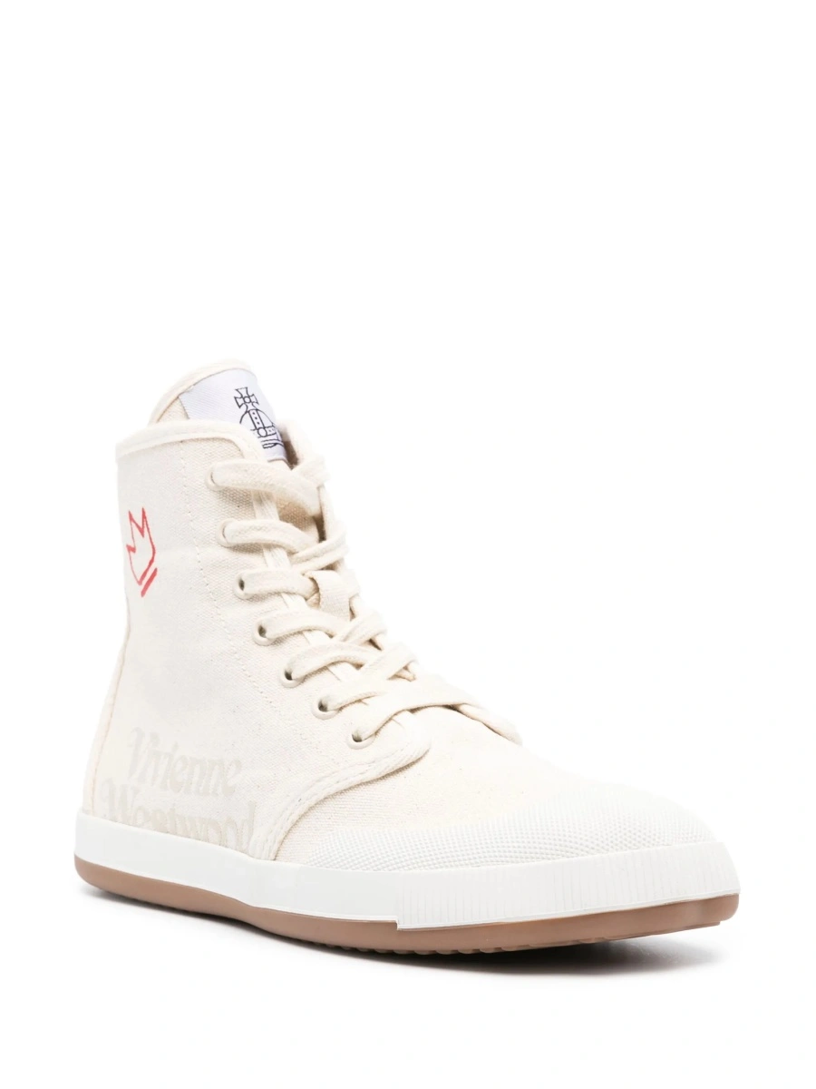 Sneakers Vivienne Westwood neutri din material textil - Img 2