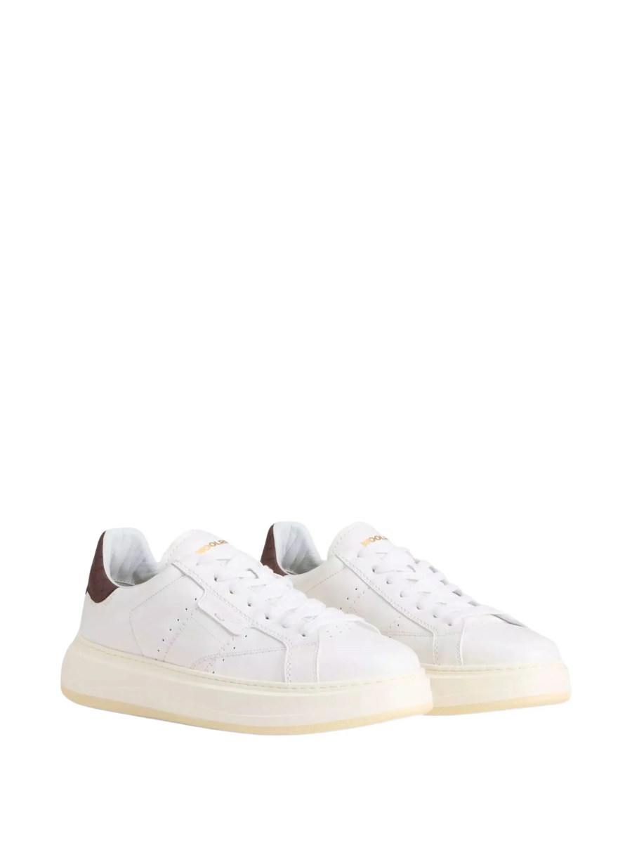 Sneakers Woolrich albi din piele - Img 2