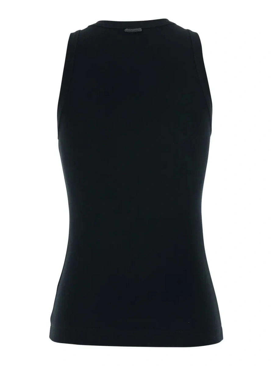 Top Brunello Cucinelli negru din bumbac - Img 2