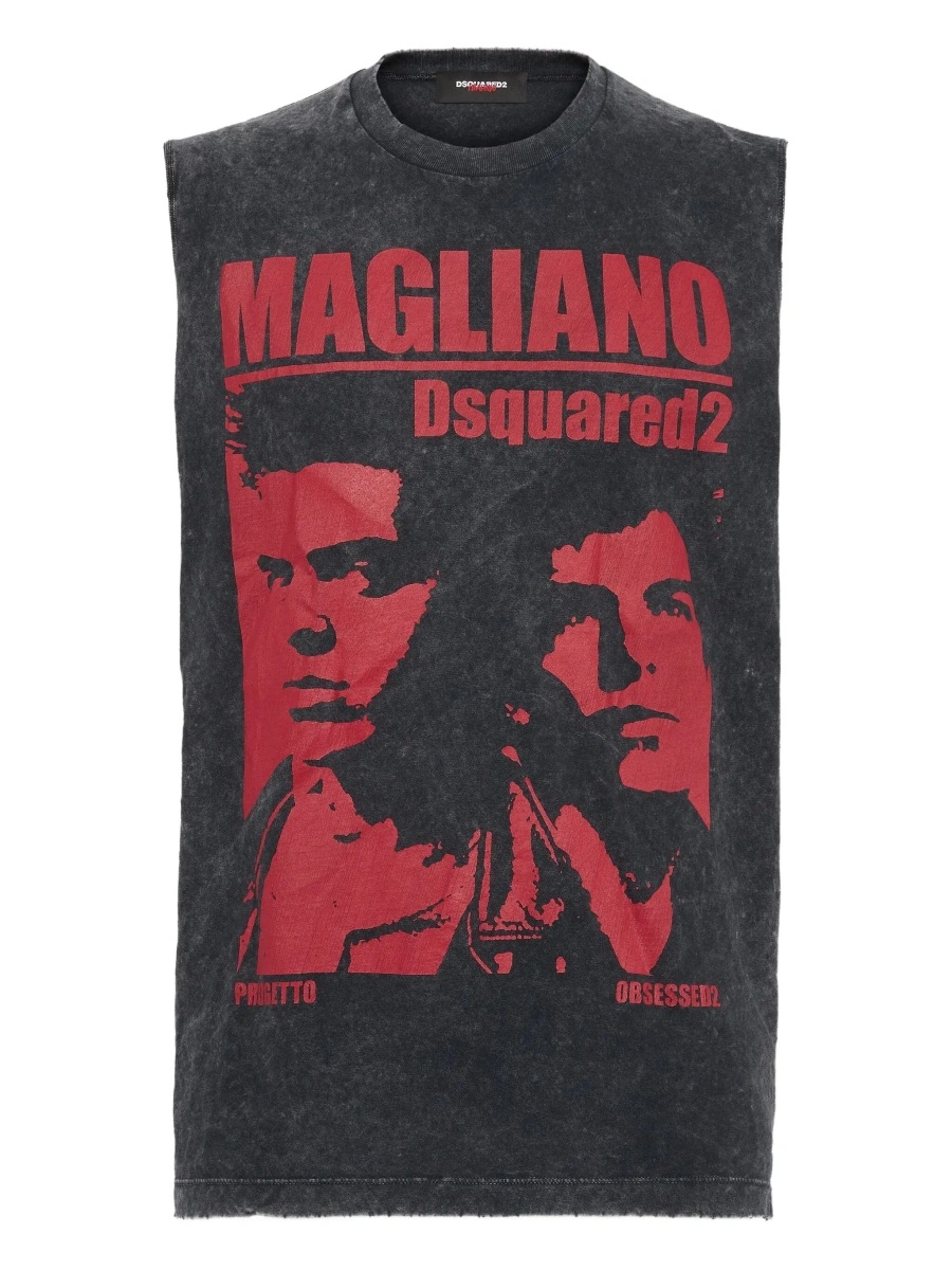 Top DSQUARED2 negru din bumbac - Img 5