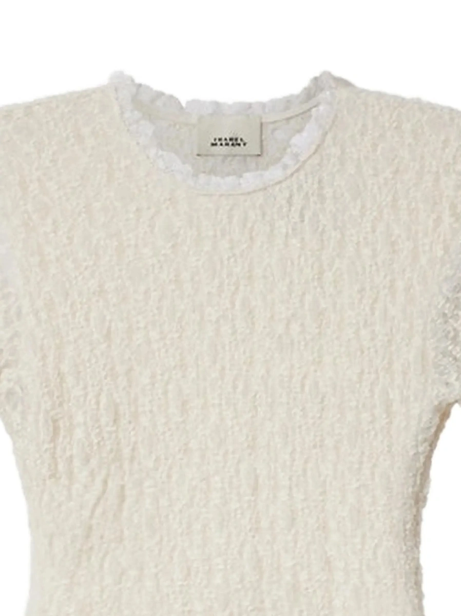Top Isabel Marant alb din bumbac 'Brany' - Img 4