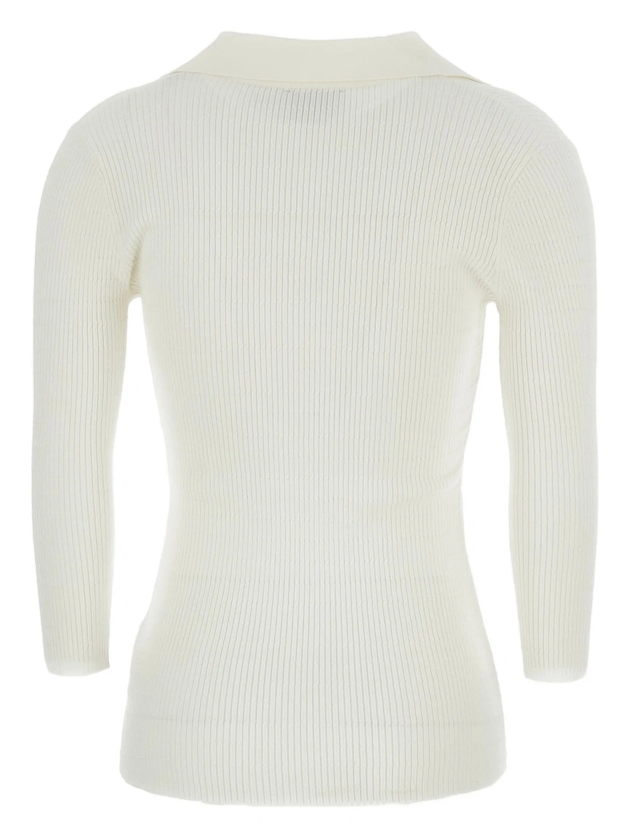 Top tricotat Elisabetta Franchi alb - Img 2