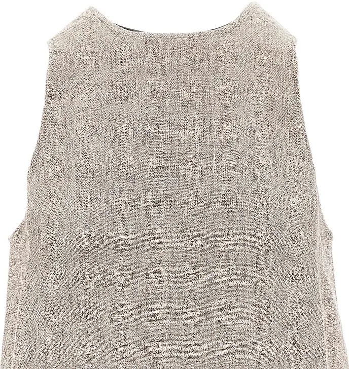 Topuri Linen top with faux leather detail - Img 2