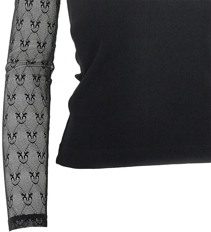 Topuri Ribbed jersey and Love Birds lace top - Img 2