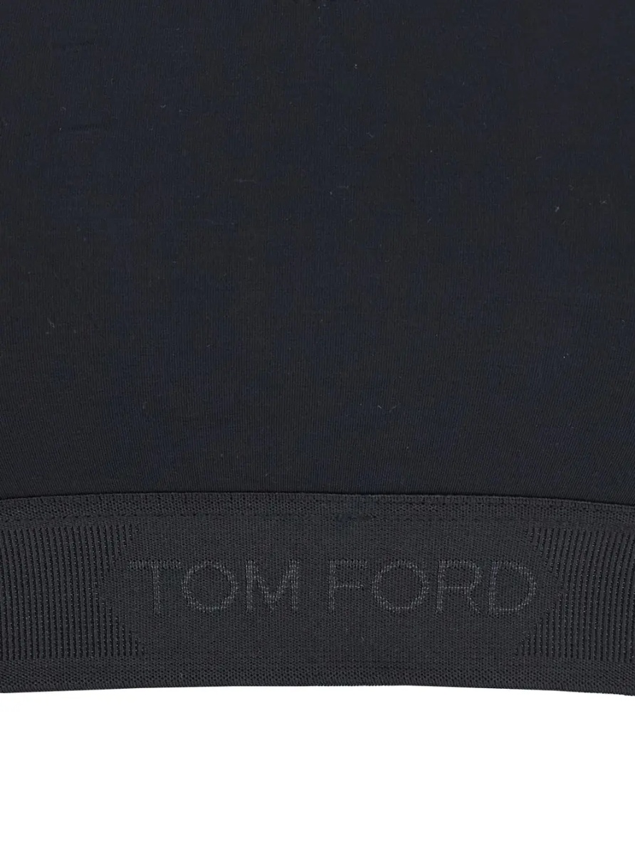 Topuri Top Bralette 'Brj016jex166l' with Wide Neckline and Logo Lettering on the Front in Black Stretch Modal for Women - Img 3