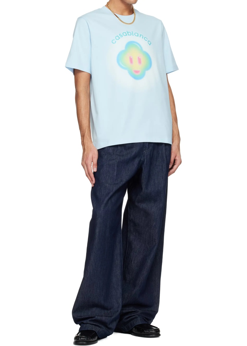 Tricou Airbrush Smiley Print T-Shirt - Img 4