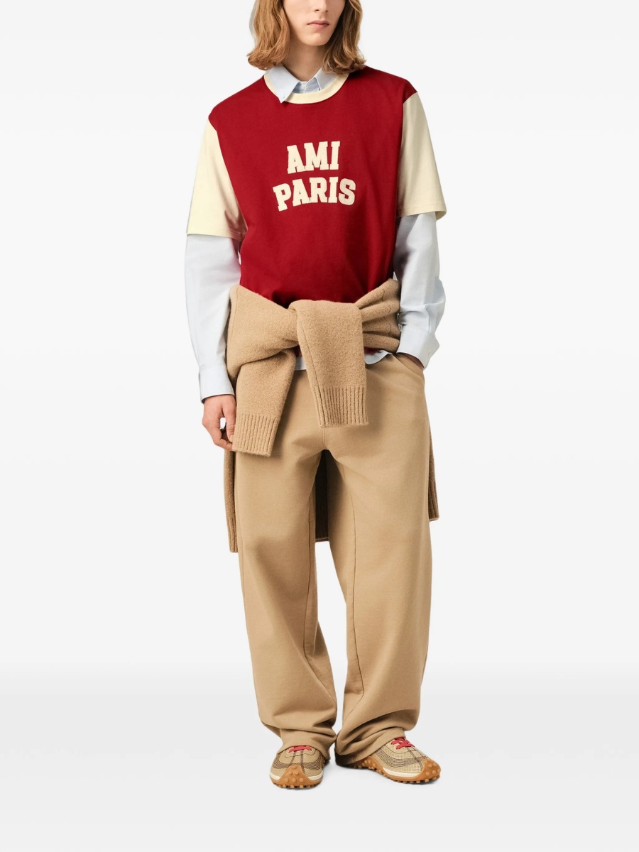 Tricou AMI Paris ami de coeur rosu din bumbac - Img 2