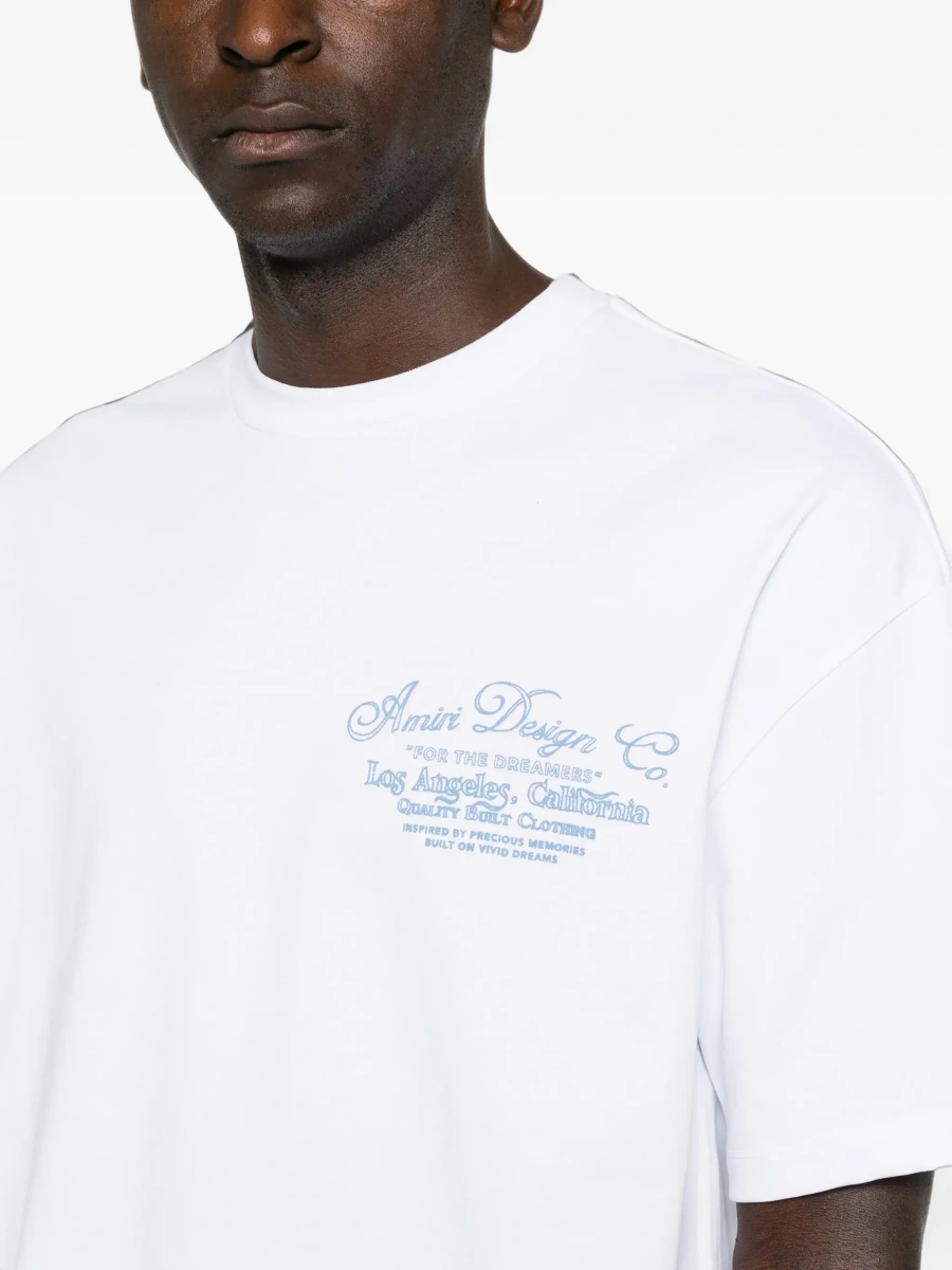 Tricou AMIRI alb din bumbac cu imprimeu fata-verso - Img 7