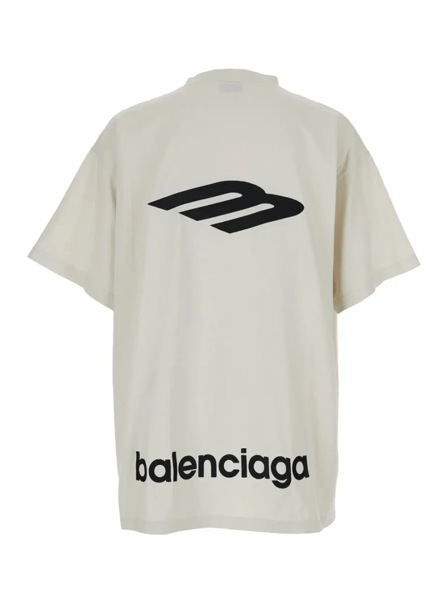 Tricou Balenciaga alb din bumbac - Img 2