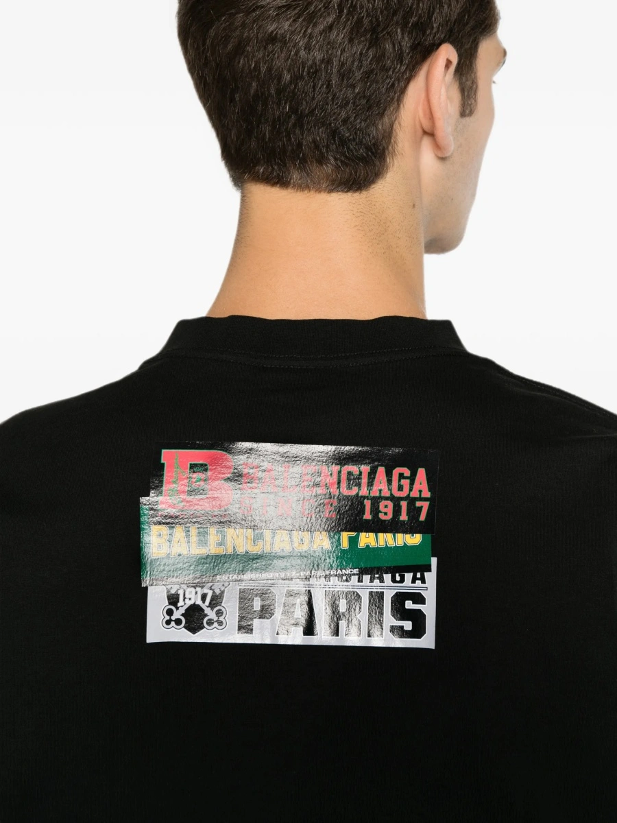 Tricou Balenciaga negru din bumbac - Img 5