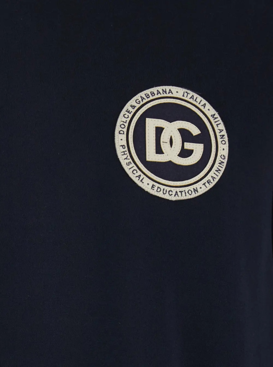 Tricou Blue T-Shirt with Logo Embroidery on the Front for Men - Img 3