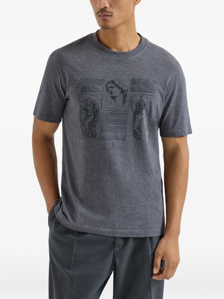 Tricou Brunello Cucinelli gri - Img 3
