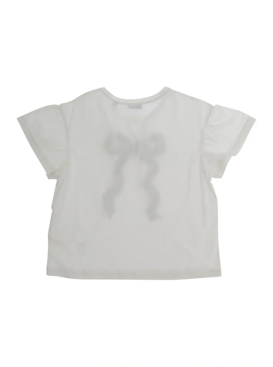 Tricou Burberry Kids alb din bumbac - Img 2