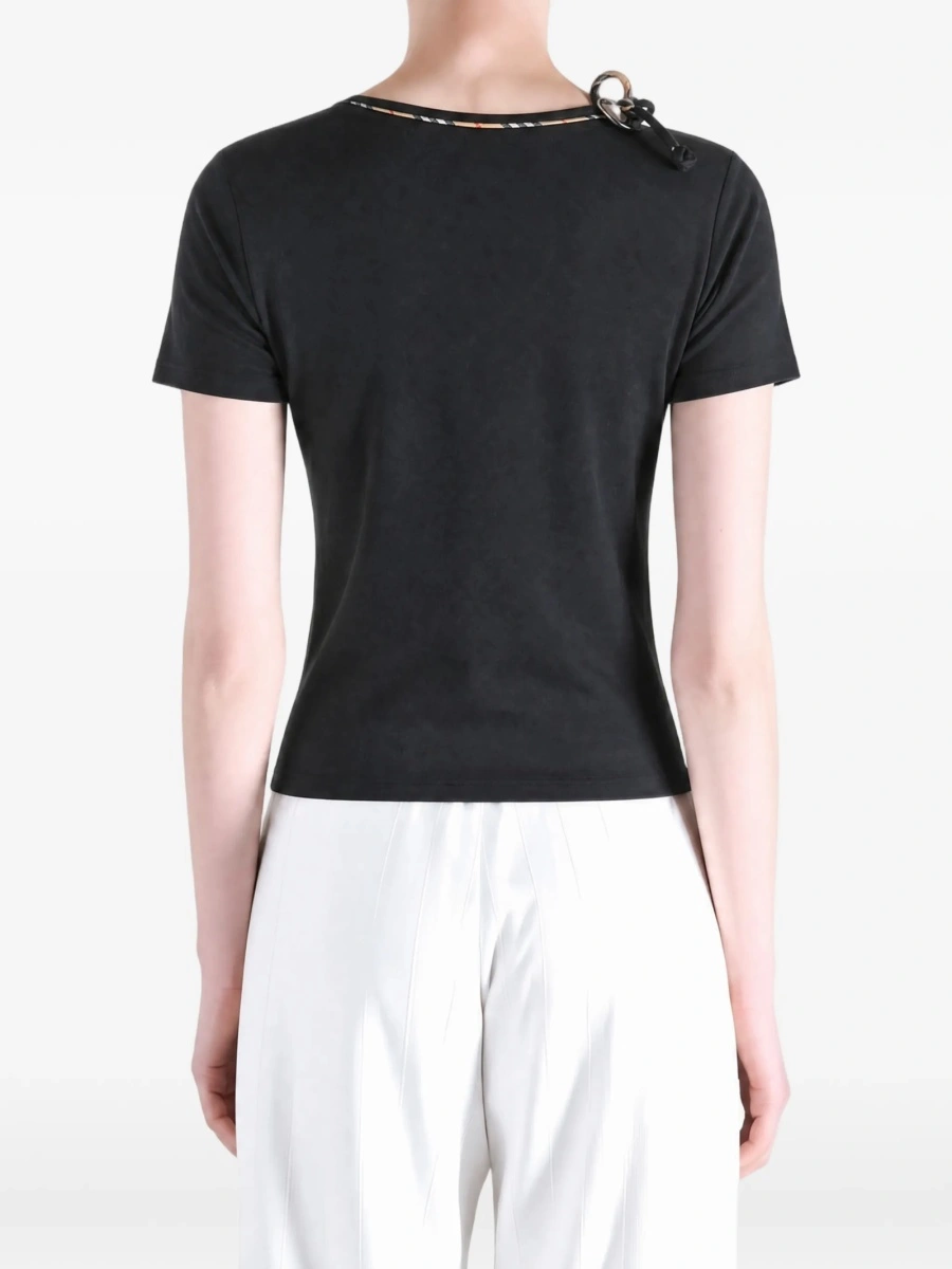 Tricou Burberry negru din bumbac - Img 4