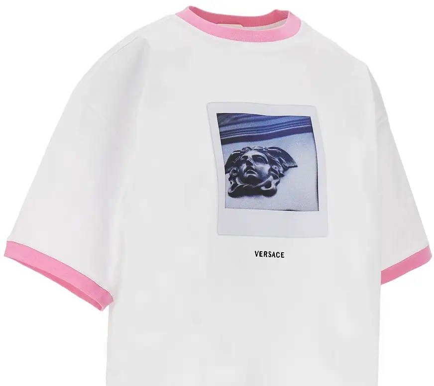 Tricou Cotton T-shirt with 'Medusa Polaroid' print - Img 2