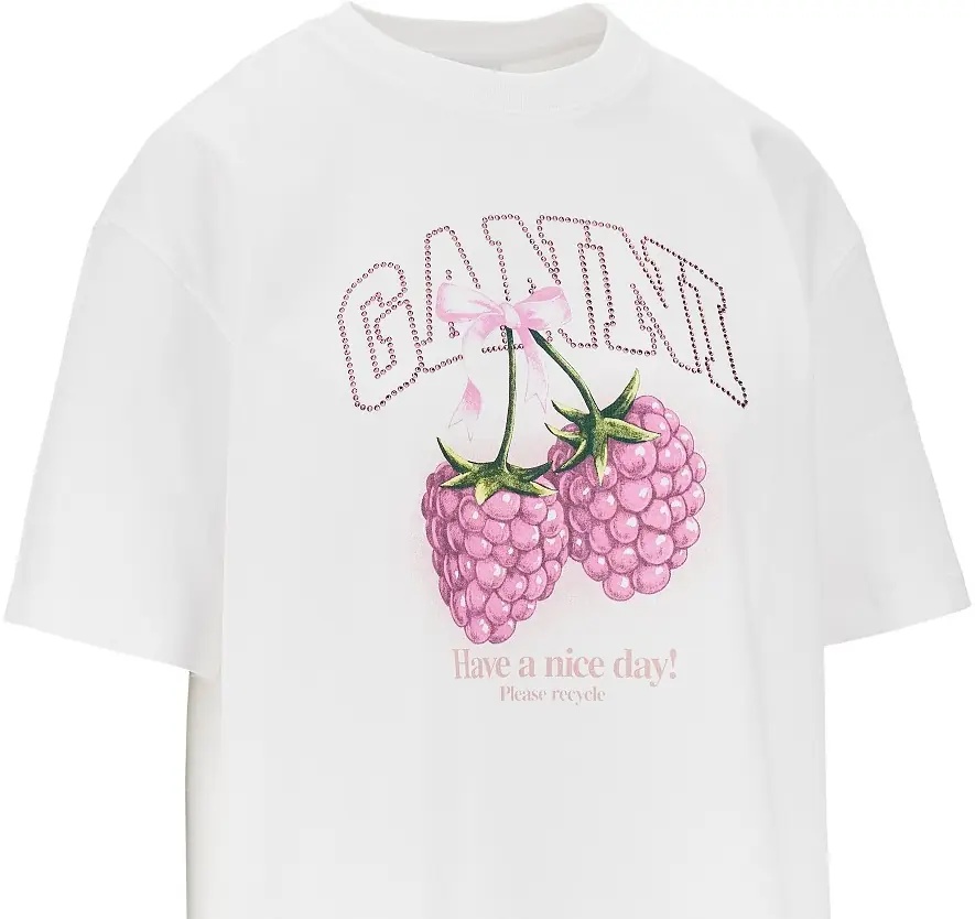 Tricou Cotton T-shirt with 'Raspberries' print - Img 2
