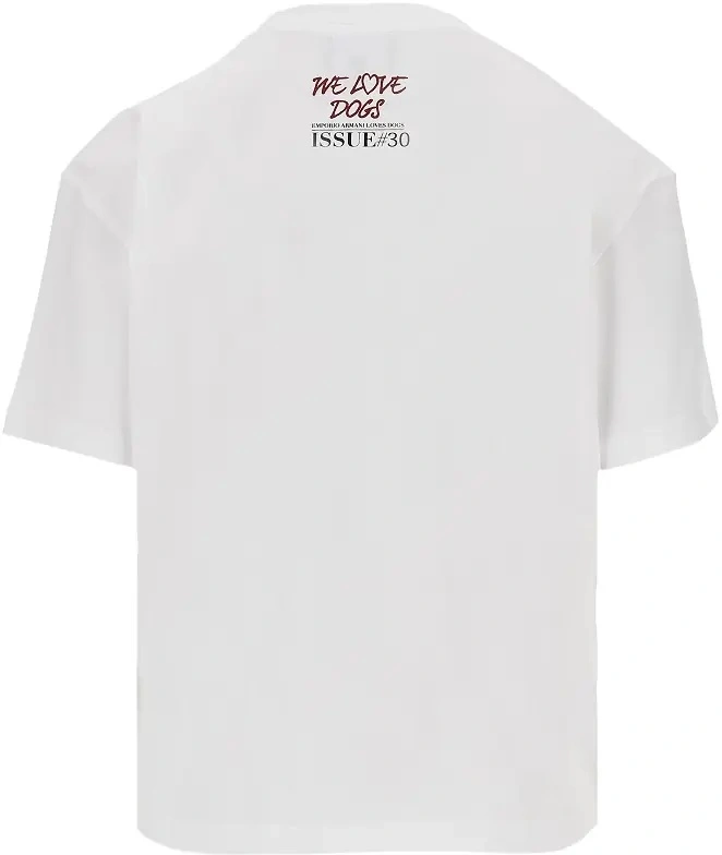 Tricou Emporio Armani alb din jerse - Img 3
