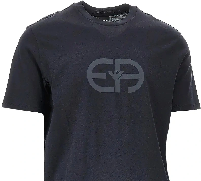 Tricou Emporio Armani albastru din lyocell - Img 2