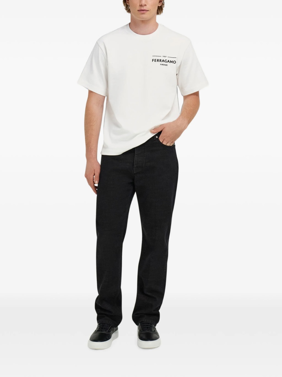 Tricou Ferragamo alb din bumbac organic - Img 2