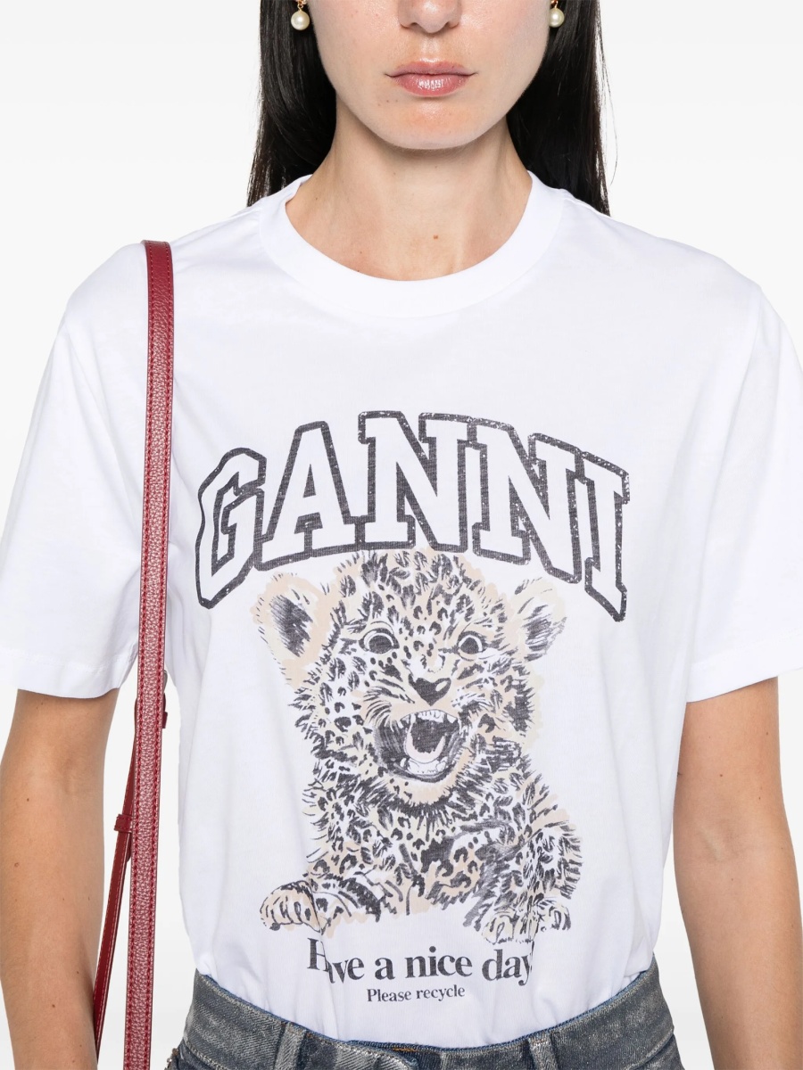 Tricou Ganni alb - Img 5