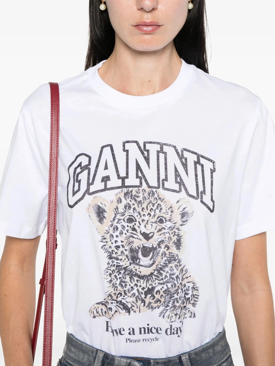 Tricou Ganni alb - Img 5
