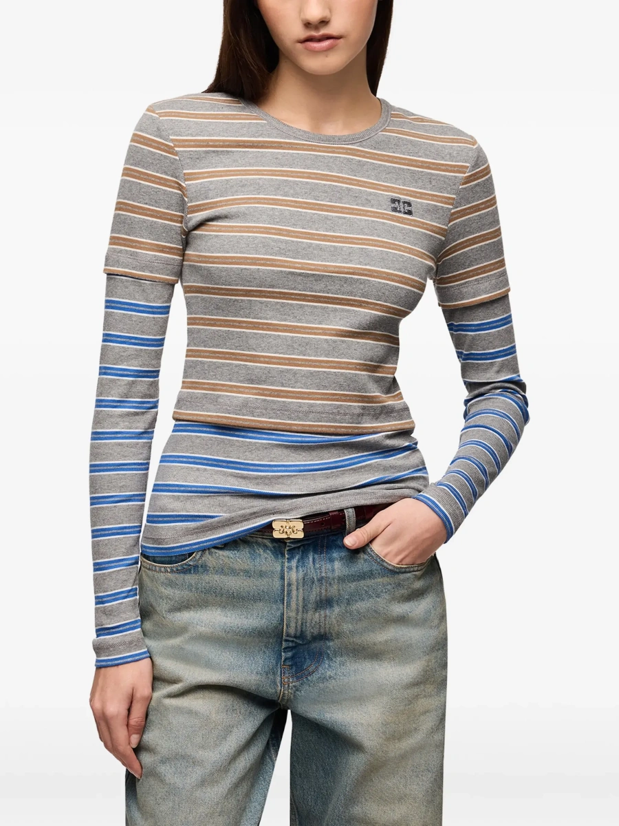 Tricou Ganni multicolor din bumbac - Img 5