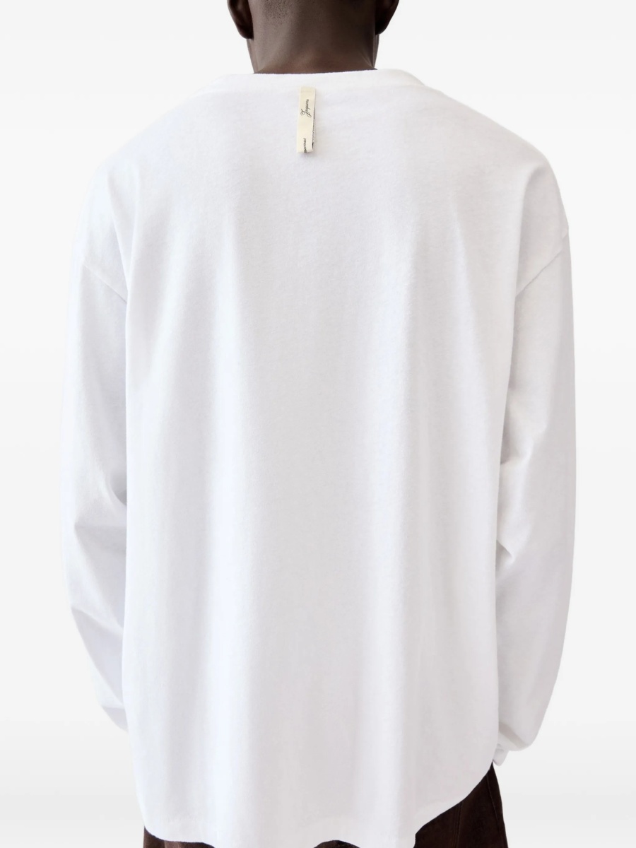 Tricou JACQUEMUS alb din canepa si bumbac - Img 2