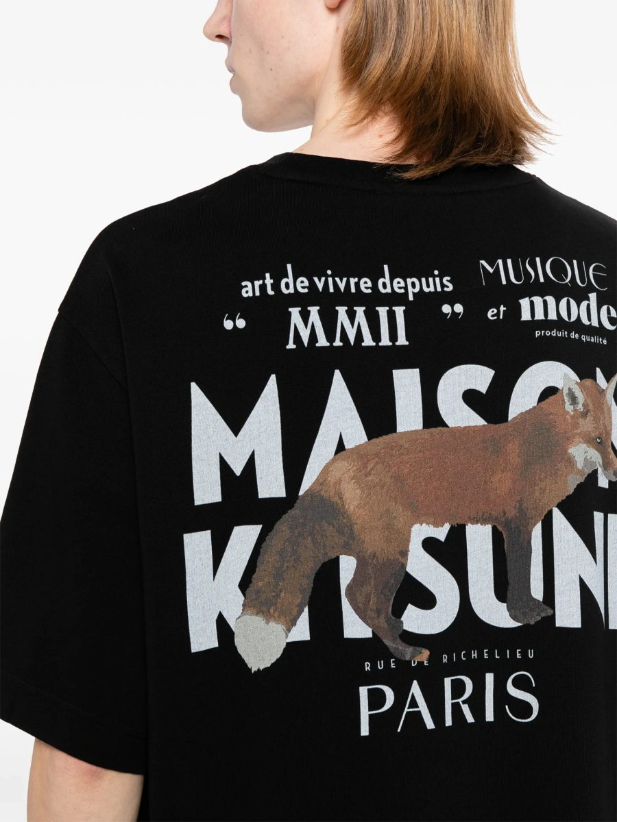 Tricou MAISON KITSUNÉ negru - Img 5