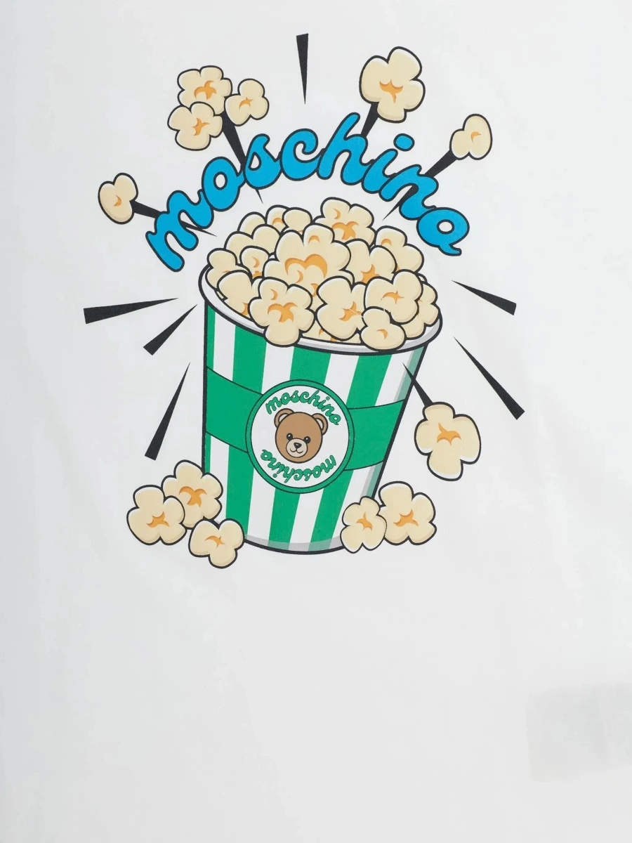 Tricou MoschinoS alb din bumbac - Img 5