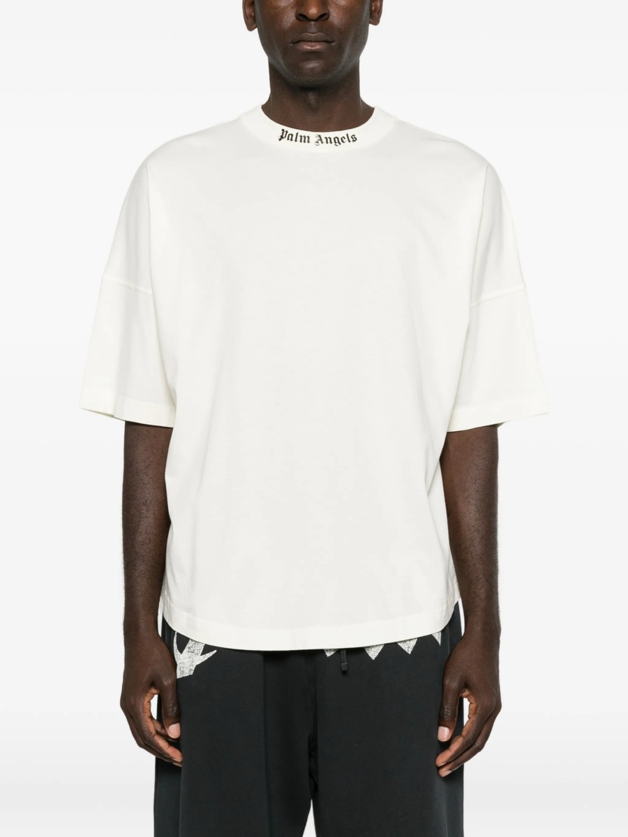Tricou Palm Angels alb din bumbac - Img 3
