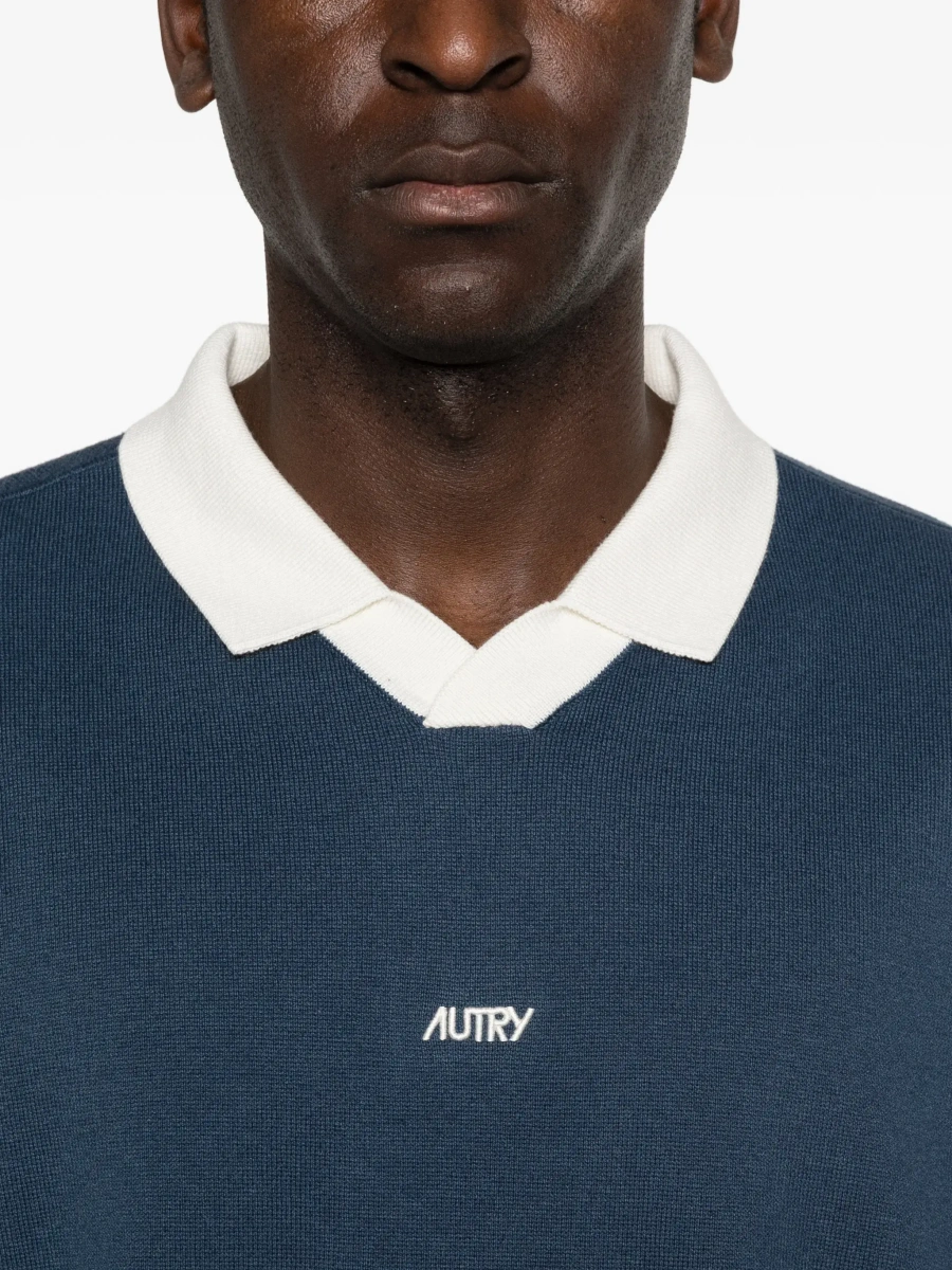 Tricou polo AUTRY albastru din bumbac - Img 7