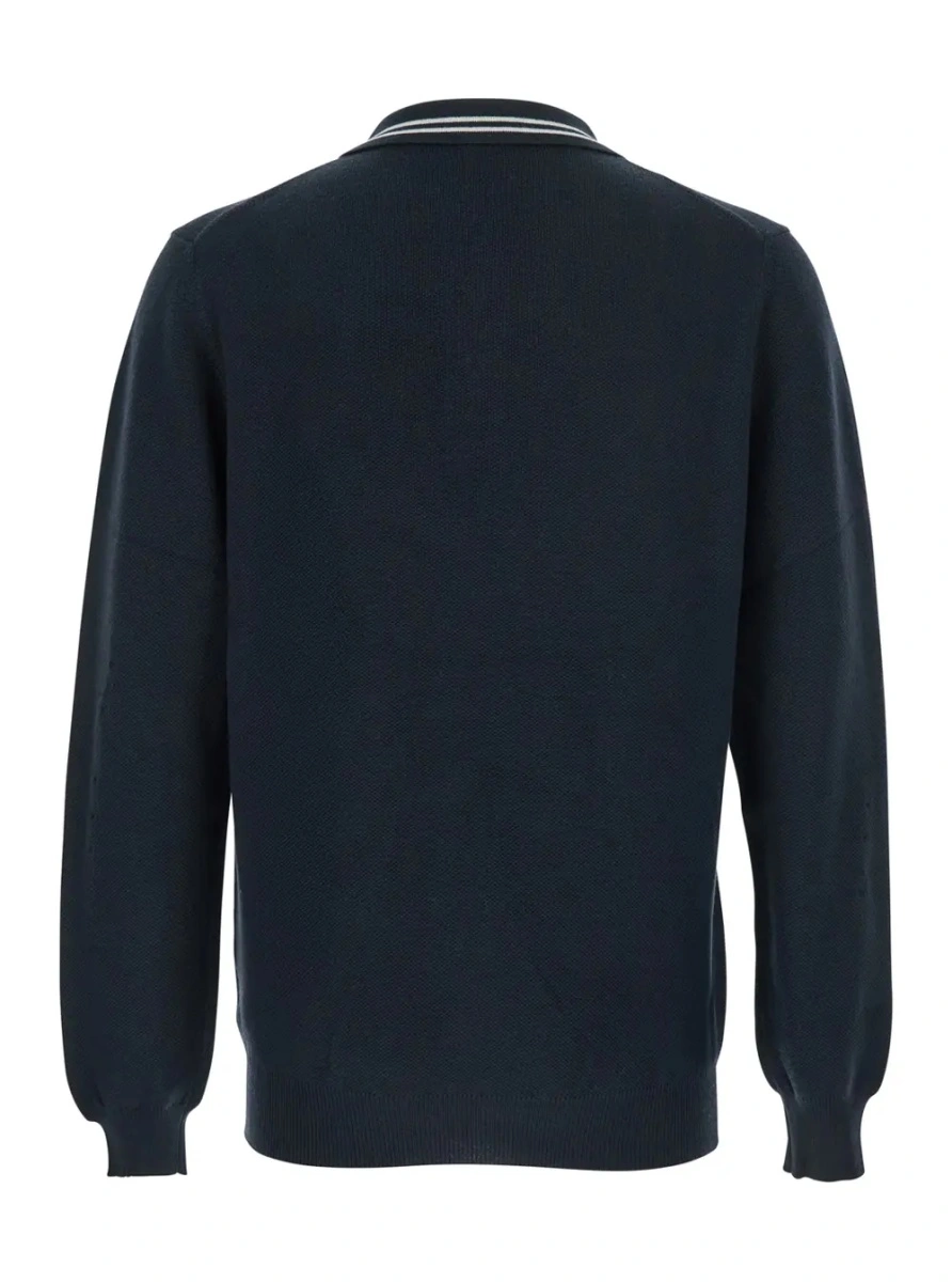 Tricou polo AUTRY albastru din lana si bumbac - Img 2