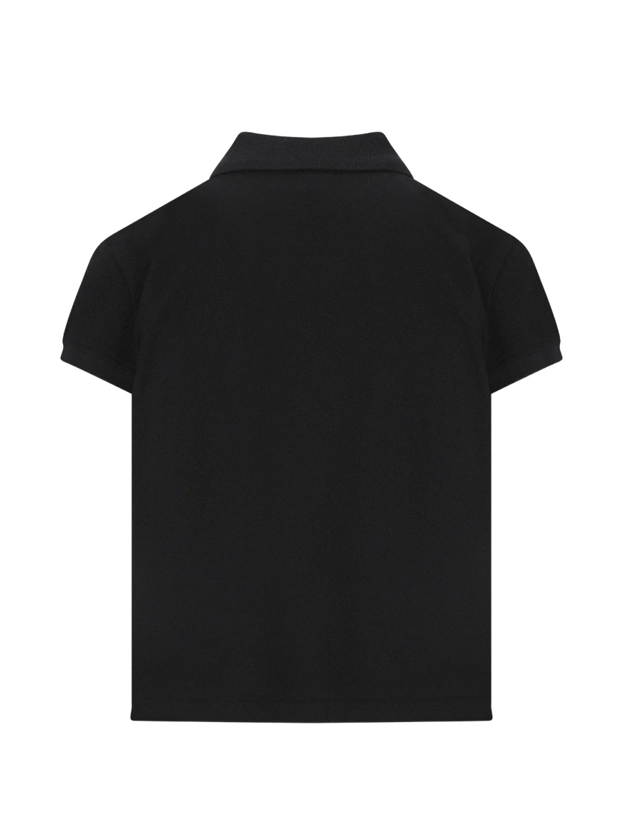 Tricou polo Balenciaga negru din bumbac - Img 4