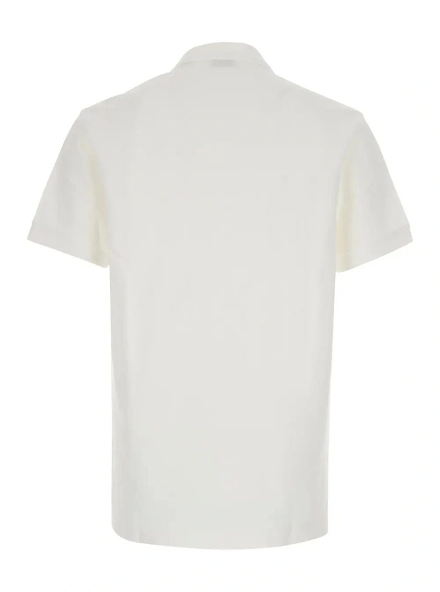 Tricou polo Burberry alb din bumbac 'Eddie' - Img 2