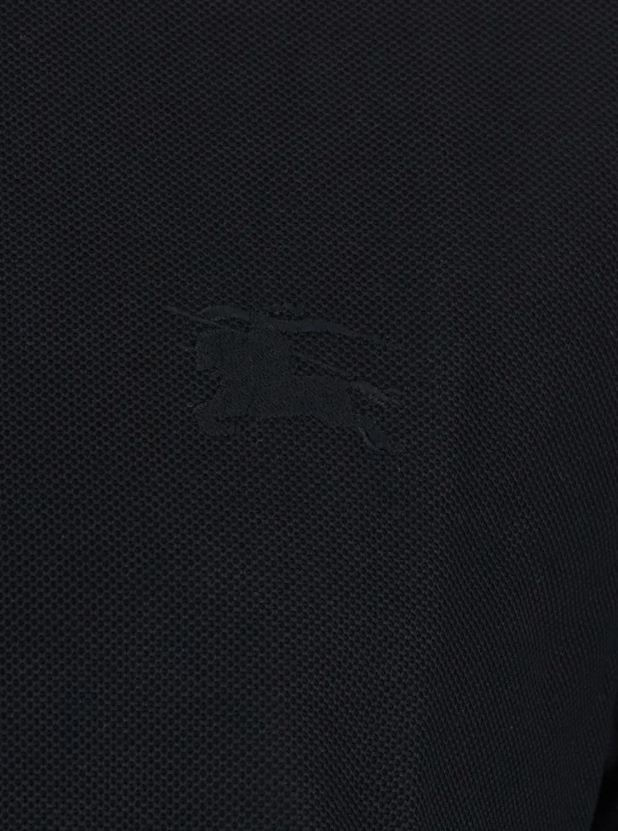 Tricou polo Burberry negru din bumbac 'Eddie' - Img 3