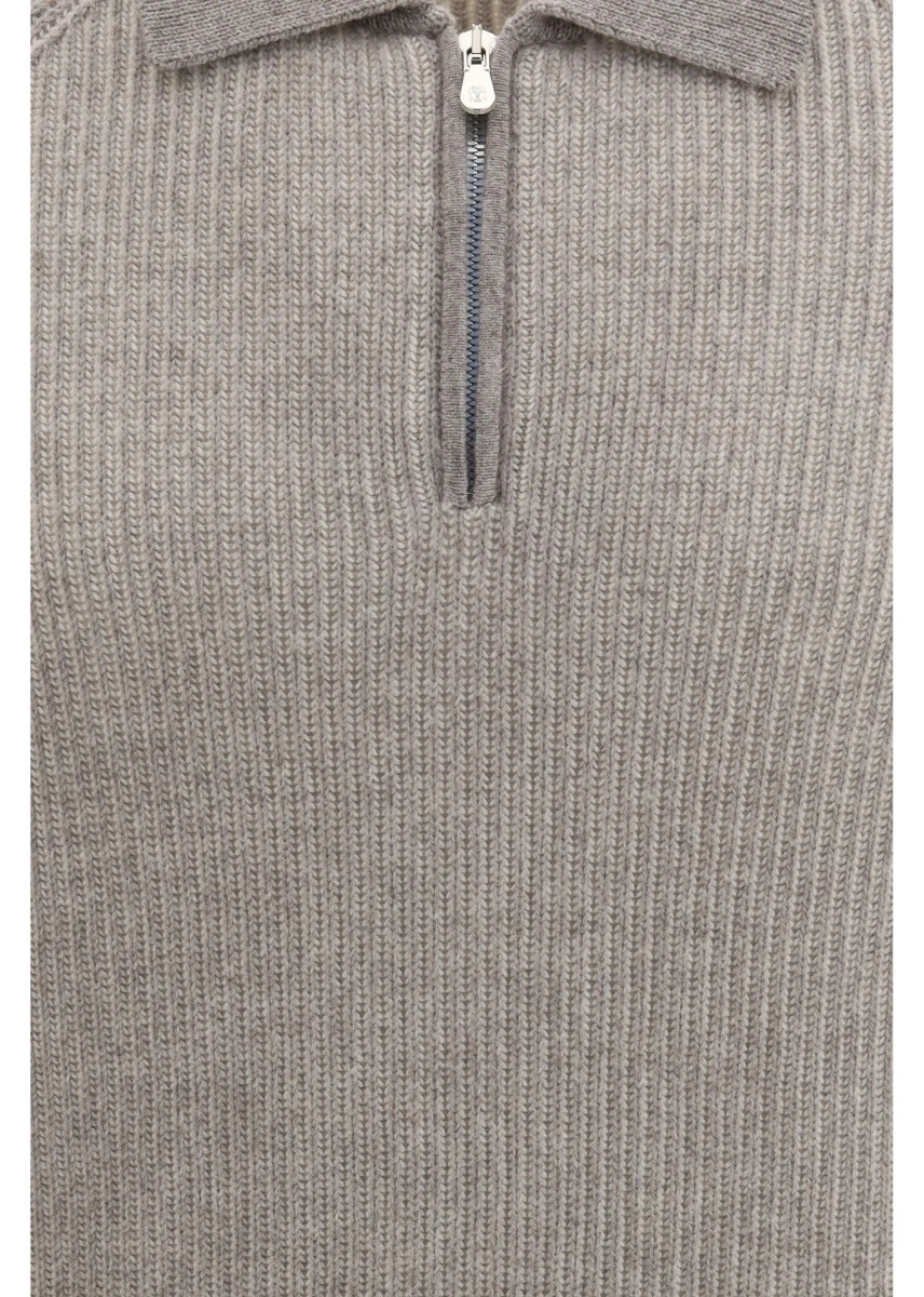 Tricou Polo Cashmere Milano Stitch Polo Sweater with zip - Img 3