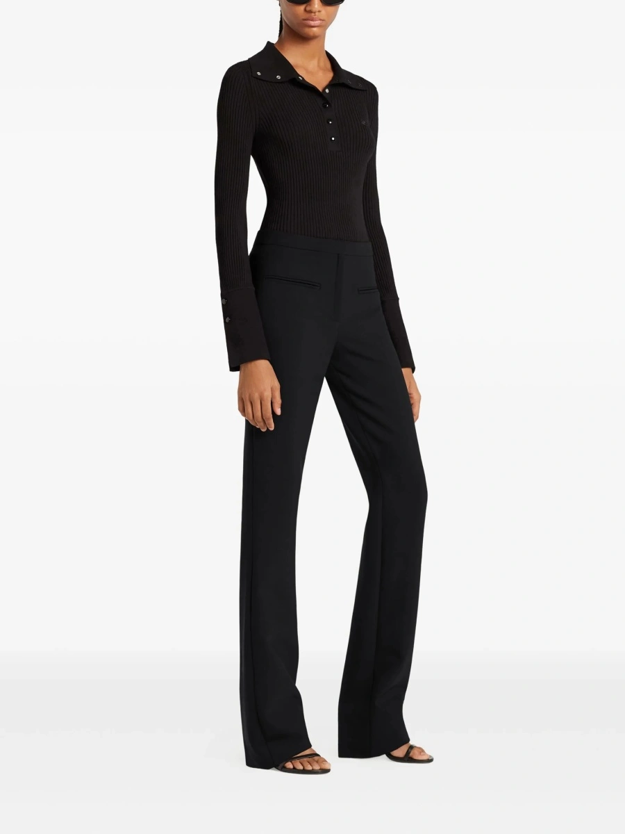 Tricou Polo COURRÈGES negru din polyester si vascoza - Img 3