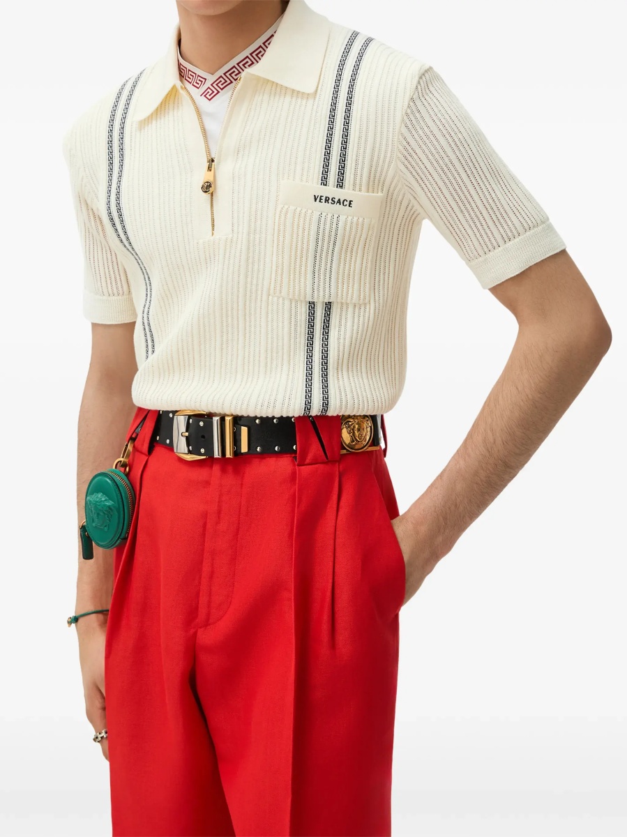 Tricou Polo Jacquard cotton knit Polo - Img 4