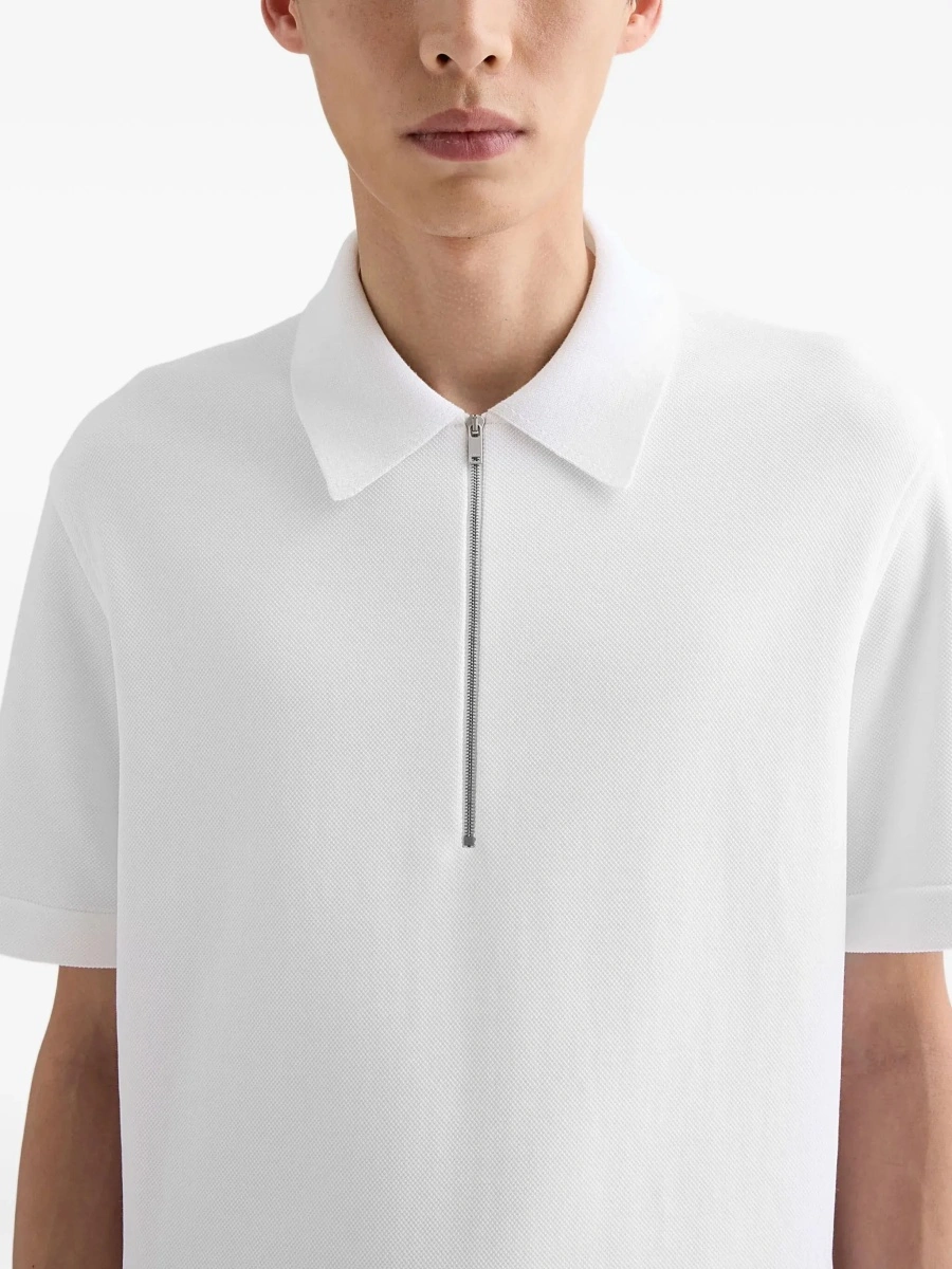 Tricou polo Jil Sander alb din bumbac - Img 5