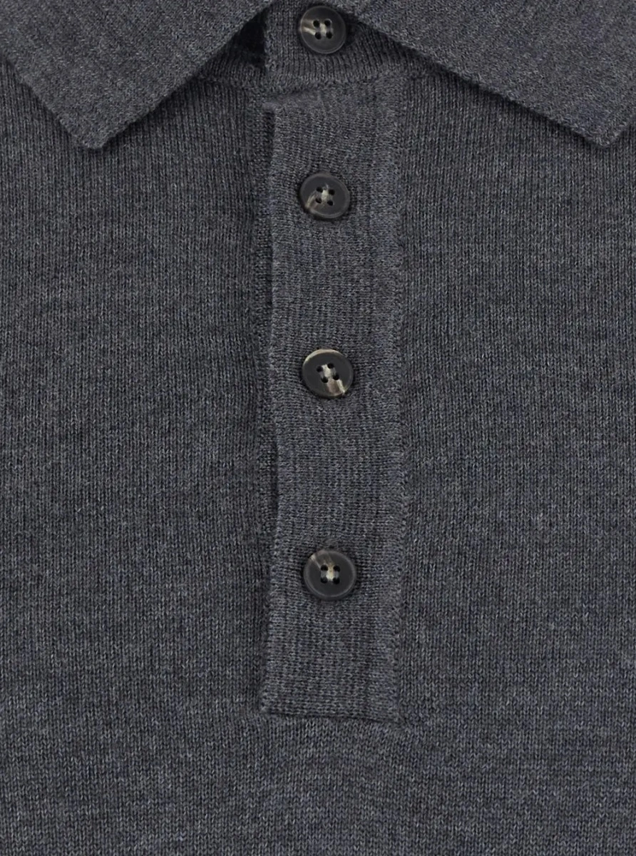 Tricou polo Kangra gri din lana - Img 3