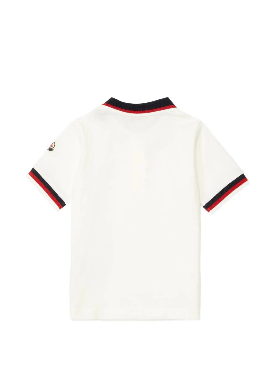 Tricou polo Moncler alb din bumbac - Img 4
