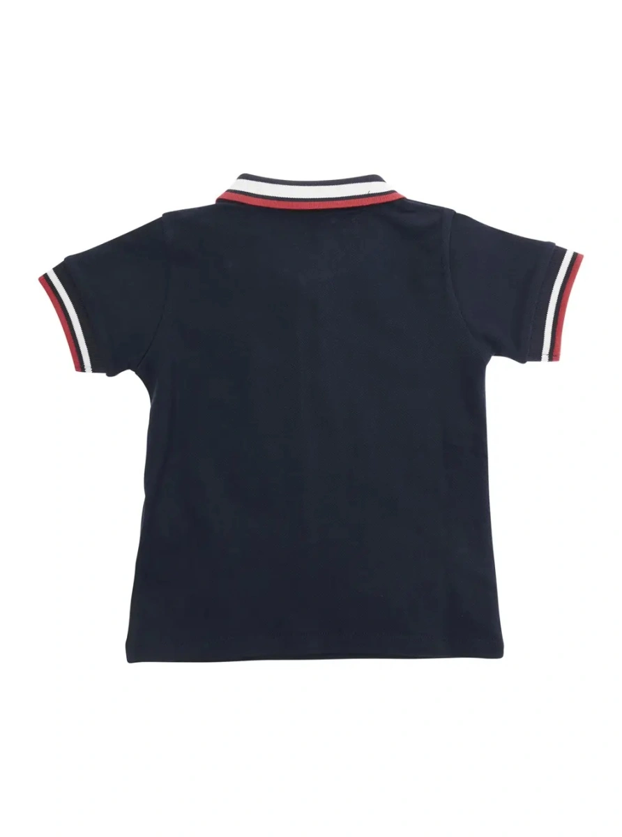 Tricou polo Moncler albastru din bumbac - Img 2