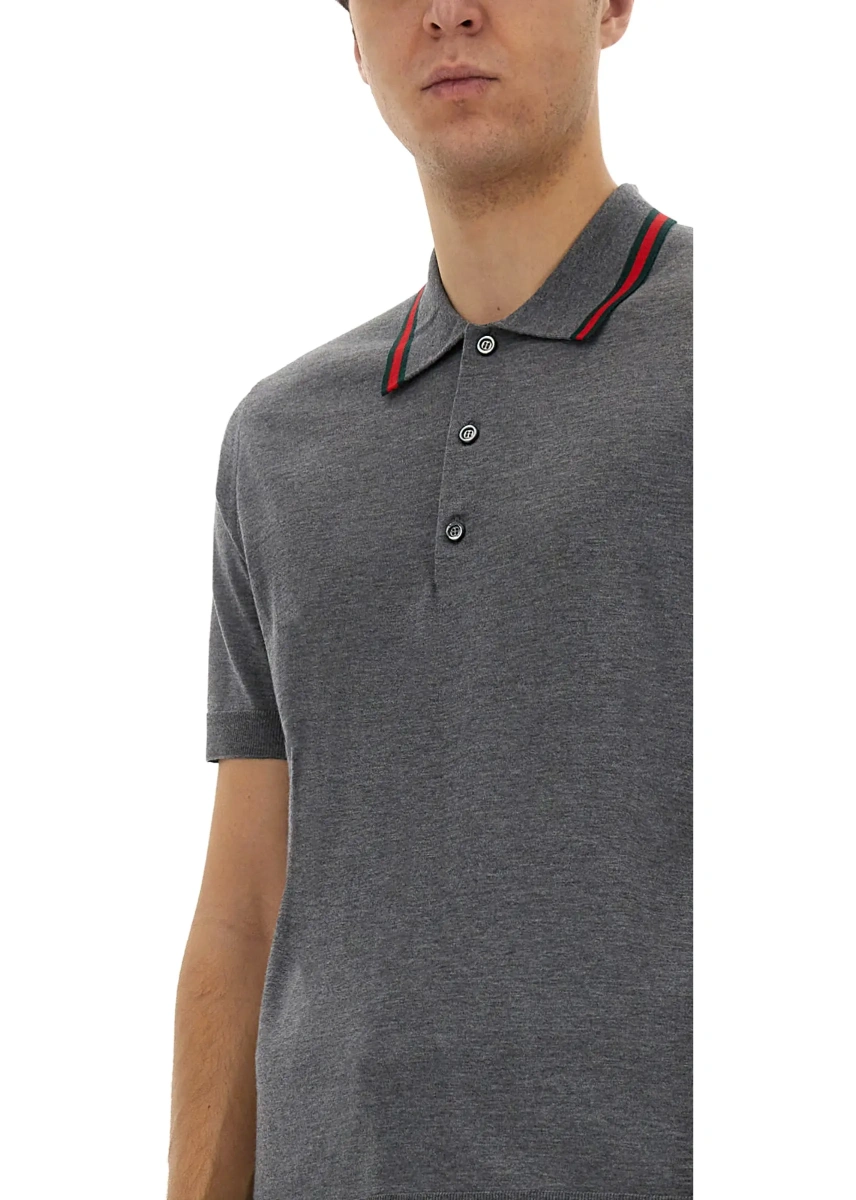 Tricou Polo Polo Shirt With Web Pattern - Img 4