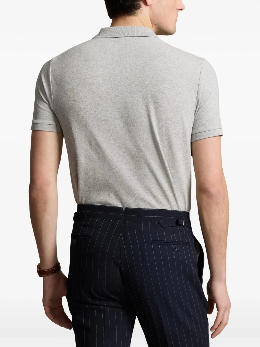 Tricou polo Ralph Lauren gri din bumbac 'Custom Fit' - Img 6